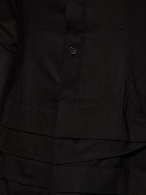 Βαμβακερή μίντι φόρεμα από μουσελίνα Yohji Yamamoto μαύρο