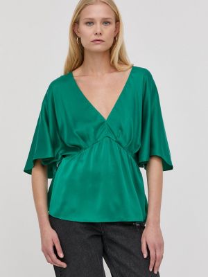 Копринена блуза Notes Du Nord зелено