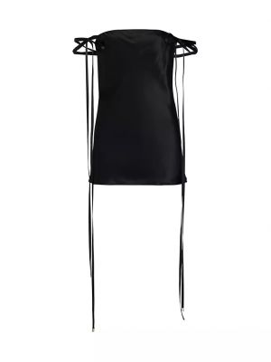Шелковое платье мини Brandon Maxwell черное