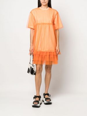 Tylové bavlněné koktejlové šaty Msgm oranžové