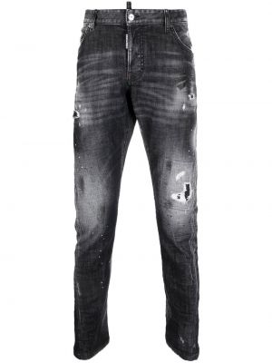 Rippet jeans med normal passform Dsquared2 svart