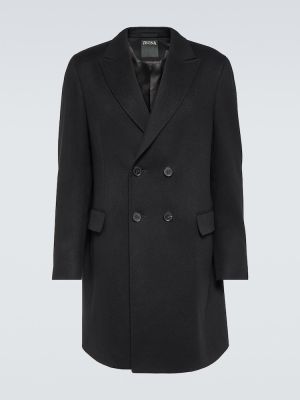 Kašmírový vlnený kabát Zegna čierna