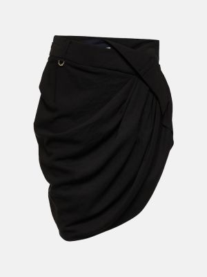 Mini suknja s draperijom Jacquemus crna