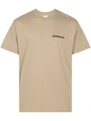 Βαμβακερή μπλούζα Supreme χακί