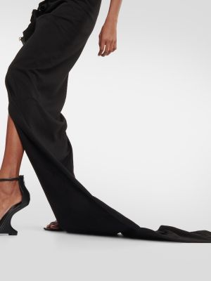 Bavlnená dlhá sukňa Rick Owens čierna