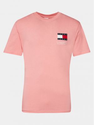 Slim fit priliehavé tričko Tommy Jeans ružová