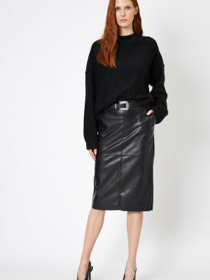 Kožená sukně Koton černé