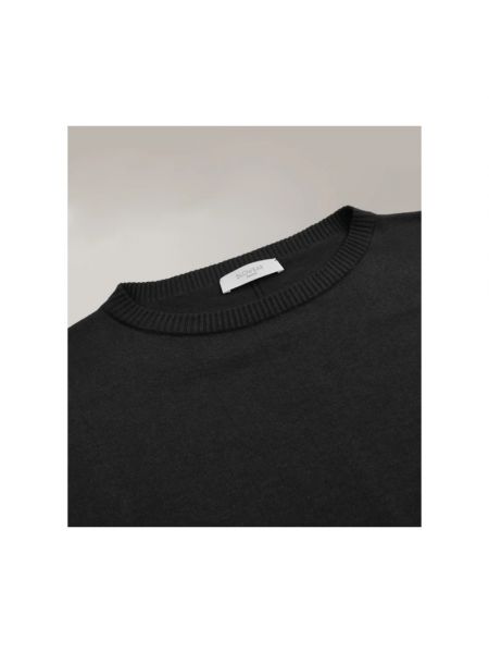 Jersey de algodón de tela jersey de cuello redondo Zanone negro