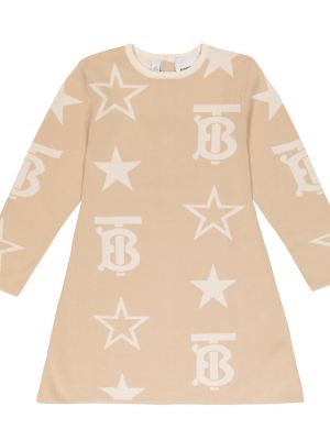 Bomull dress for jenter Burberry Kids beige