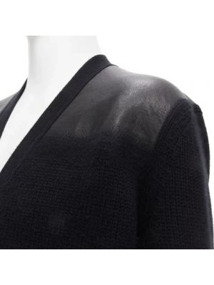 Top de cachemir con estampado de cachemira Hermès Vintage negro