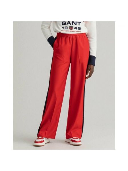 Шерстяные прямые брюки Gant красные