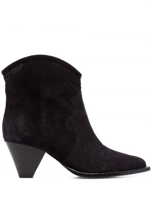 Semišové kotníkové boty Isabel Marant Etoile černé