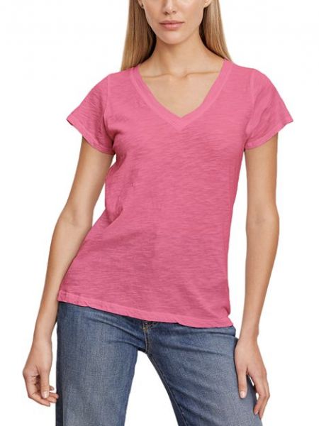 Хлопковая бархатная футболка Velvet By Graham & Spencer розовая