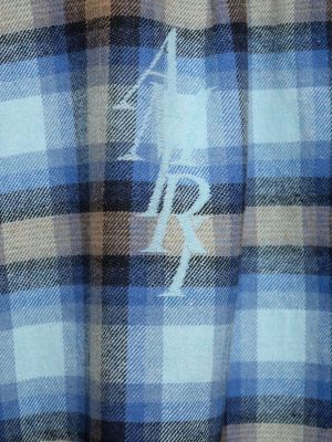 Camisa de algodón a cuadros de franela Amiri azul