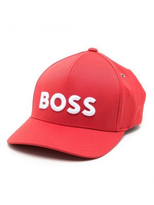 Siuvinėtas kepurė su snapeliu Boss raudona