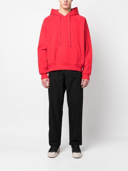 Hoodie en coton à bouts pointus avec manches longues Adidas rouge