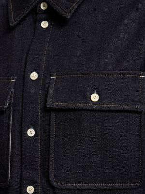 Дънкова риза с джобове Jil Sander синьо