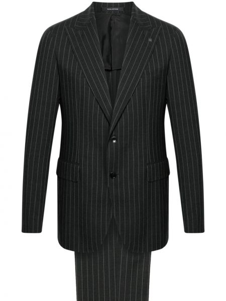 Pruhovaný vlněný oblek Tagliatore šedý