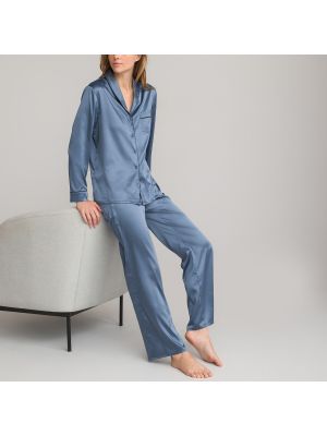 Pijama con cuello de chal La Redoute Collections azul