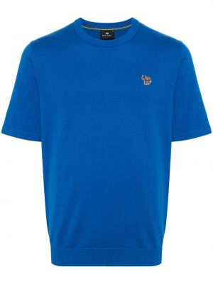 T-shirt aus baumwoll mit zebra-muster Ps Paul Smith blau