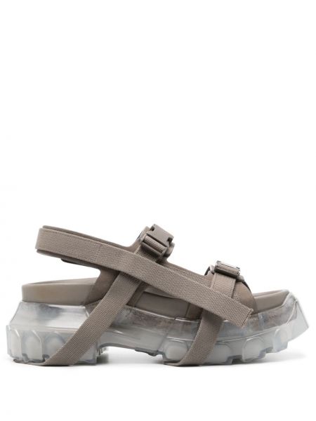 Sandale din piele de căprioară cu platformă chunky Rick Owens maro