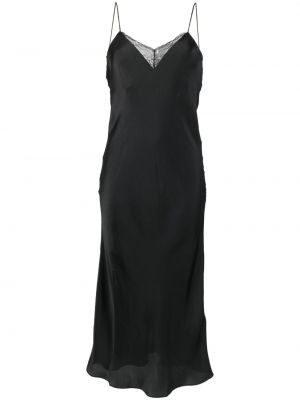 Čipkované saténové šaty Ba&sh čierna