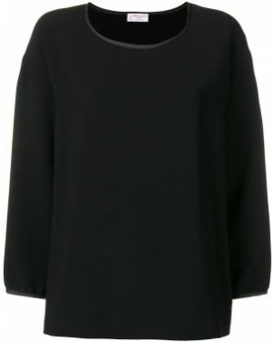 Сатенена блуза от креп Alberto Biani черно