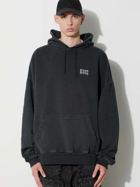 Pamučna hoodie s kapuljačom 032c crna
