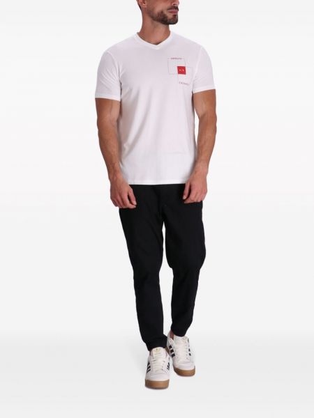 Raštuotas medvilninis marškinėliai Armani Exchange balta