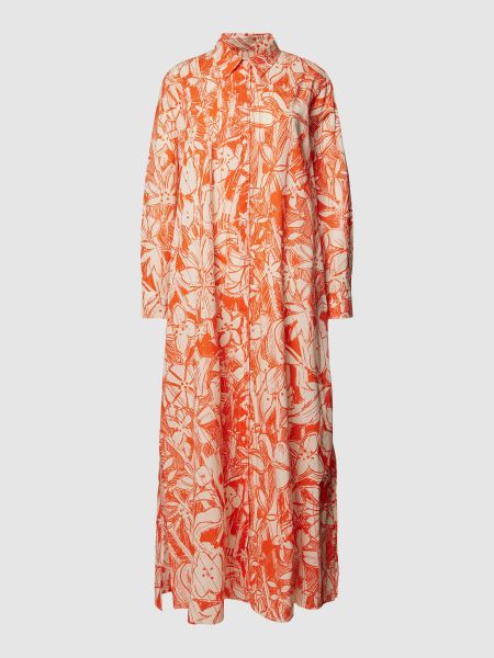Sukienka długa z nadrukiem Marc O'polo pomarańczowa