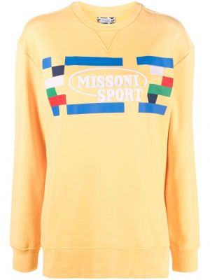 Raštuotas medvilninis džemperis Missoni geltona