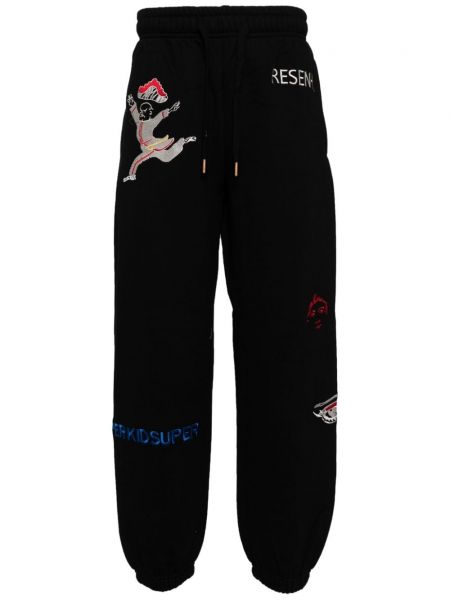 Teplákové nohavice s výšivkou Kidsuper čierna
