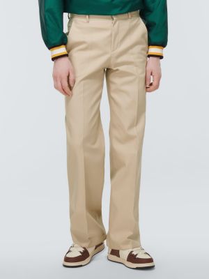 Pantalones de algodón bootcut Valentino beige