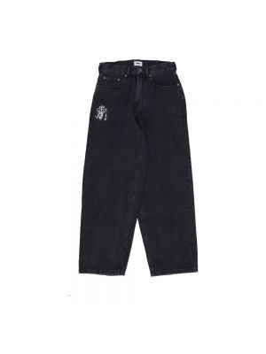 Jeansy relaxed fit Obey czarne