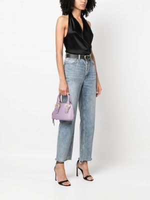 Mākslīgas ādas dabīgās ādas shopper soma Versace Jeans Couture violets