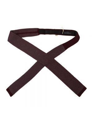 Jedwabny krawat w grochy Lanvin brązowy