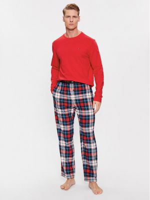 Piżama Tommy Hilfiger czerwona
