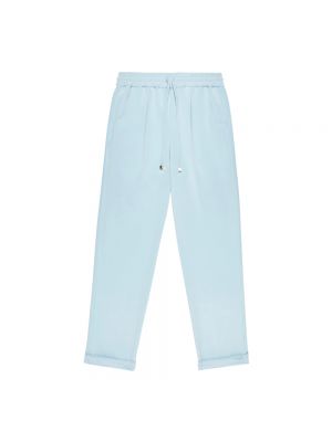 Jedwabne spodnie sportowe Kiton niebieskie