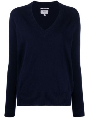 Пуловер с v-образно деколте Woolrich синьо