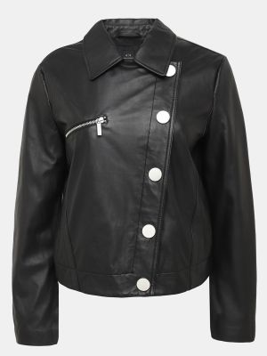 Кожаная куртка Armani Exchange черная