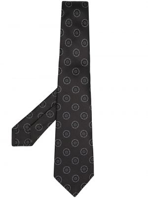 Corbata con bordado Kiton negro