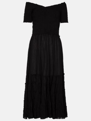 Платье миди Poupette St Barth черное