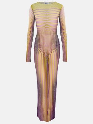 Sukienka długa w paski z siateczką Jean Paul Gaultier