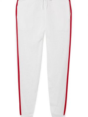 Спортивные брюки из сетчатой ткани с отделкой в рубчик Adam Selman Sport белый