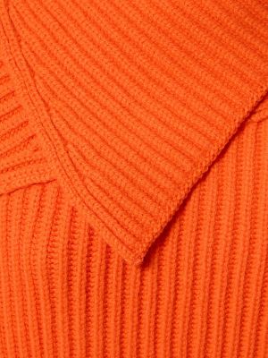 Vlněný svetr Jil Sander oranžový
