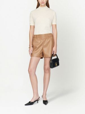 Shorts en cuir Anine Bing marron