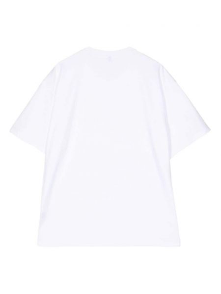 T-shirt aus baumwoll mit rundem ausschnitt Attachment weiß