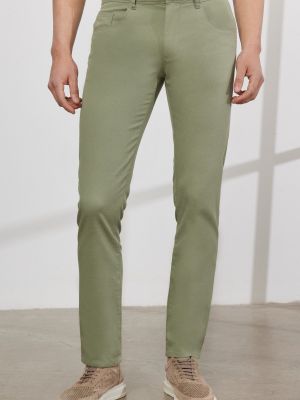 Bavlněné kalhoty relaxed fit Altinyildiz Classics zelené