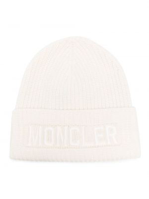 Tikitud müts Moncler valge
