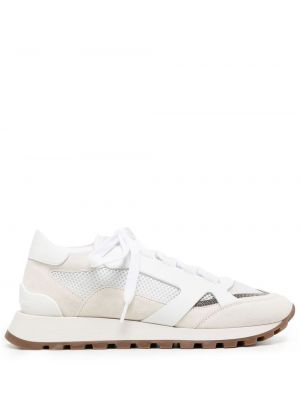 Blonder mesh snøring sneakers Brunello Cucinelli hvit